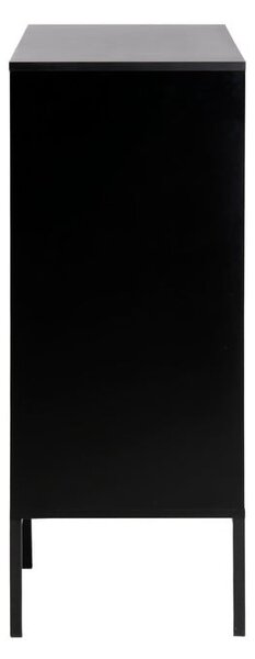 Fekete-natúr színű magas komód tölgyfa dekorral 80x103 cm Seaford – Actona