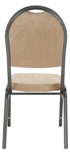 KONDELA Szék, egymásba rakható, szövet bézs/keret szürke, JEFF 2 NEW