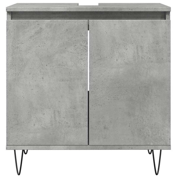 Betonszürke szerelt fa fürdőszobaszekrény 58x33x60 cm