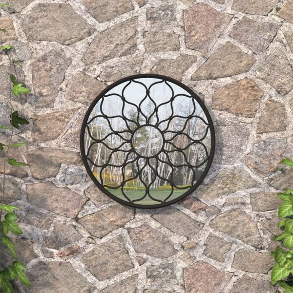 VidaXL Kerek Kerti Tükör - Vas - 60 cm