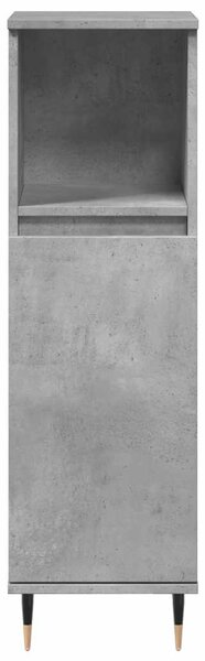 Betonszürke szerelt fa fürdőszobaszekrény 30 x 30 x 100 cm