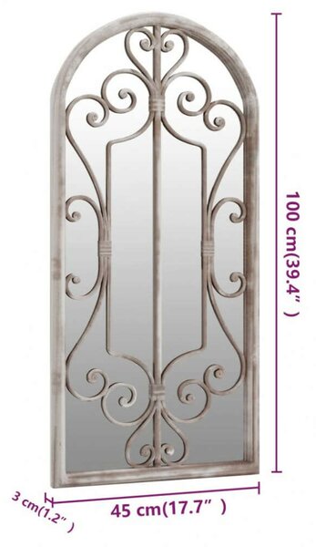 VidaXL Kültéri Fém Kerti Tükör - 100x45 cm
