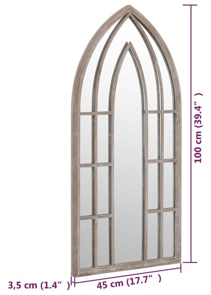 VidaXL Gótikus Kerti Tükör - Vas - 100x45 cm
