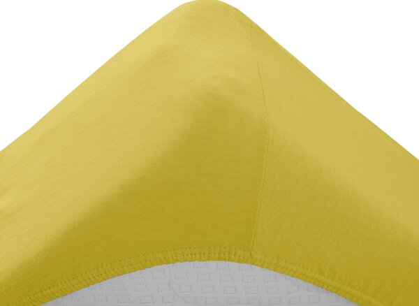 Jersey gyerek lepedő kiságyba sárga 70x140 cm