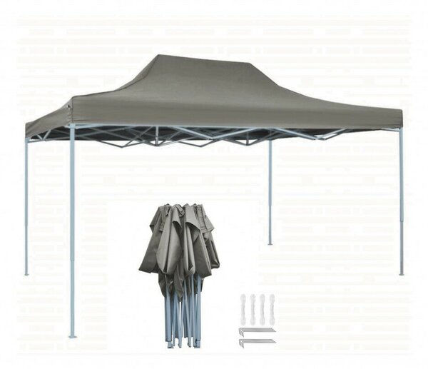 BipiLine Összecsukható Kerti Pavilon - 3x4,25m - Szürke