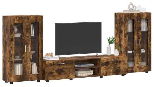 TV szekrény garnitúra FLORIN 3 pcs Füstölt tölgy Faanyag