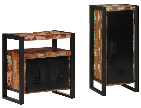 Fürdőszoba bútor szett 2 pcs Szilárd Újrahasznosított Fa