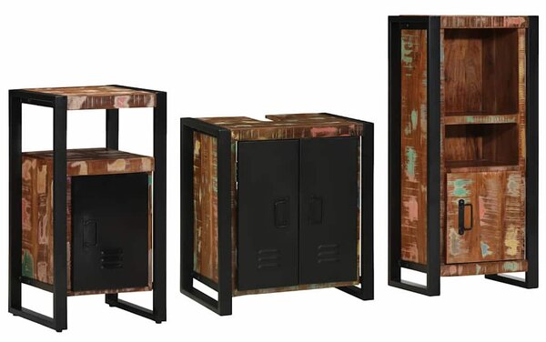 Fürdőszoba bútor szett 3 pcs Szilárd Újrahasznosított Fa