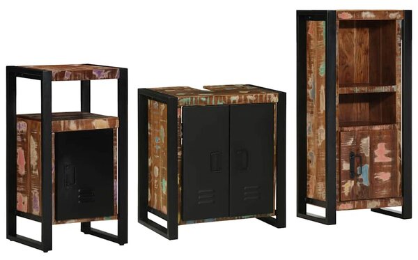 Fürdőszoba bútor szett 3 pcs Szilárd Újrahasznosított Fa