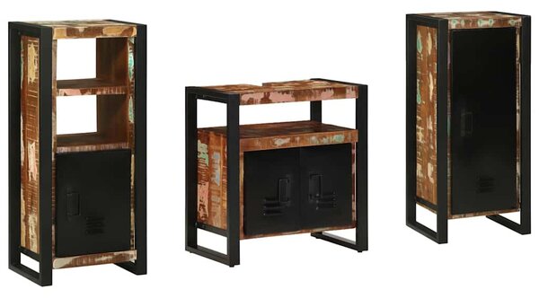Fürdőszoba bútor szett 3 pcs Szilárd Újrahasznosított Fa