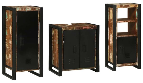 Fürdőszoba bútor szett 3 pcs Szilárd Újrahasznosított Fa