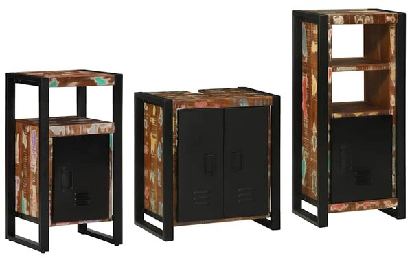 Fürdőszoba bútor szett 3 pcs Szilárd Újrahasznosított Fa