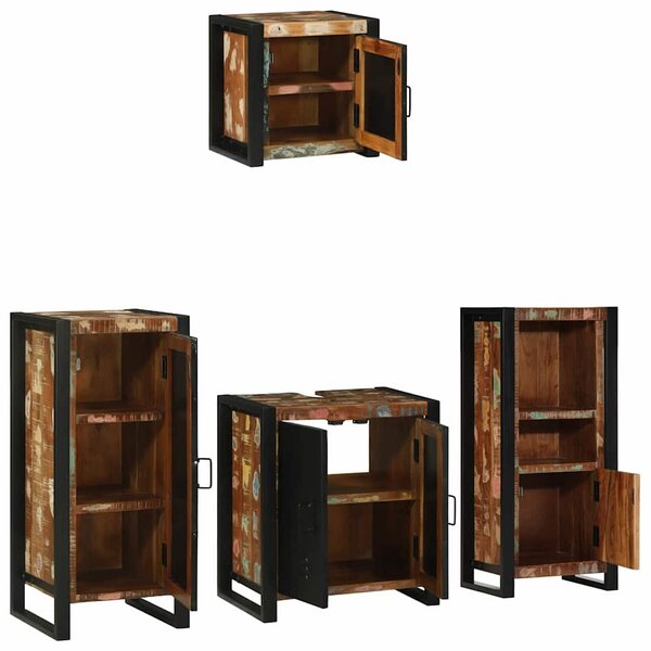 Fürdőszoba bútor szett 4 pcs Szilárd Újrahasznosított Fa