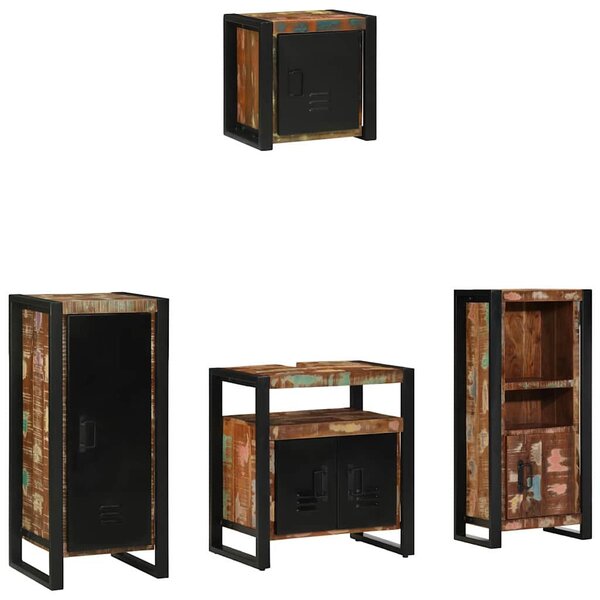 Fürdőszoba bútor szett 4 pcs Szilárd Újrahasznosított Fa