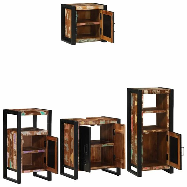 Fürdőszoba bútor szett 4 pcs Szilárd Újrahasznosított Fa