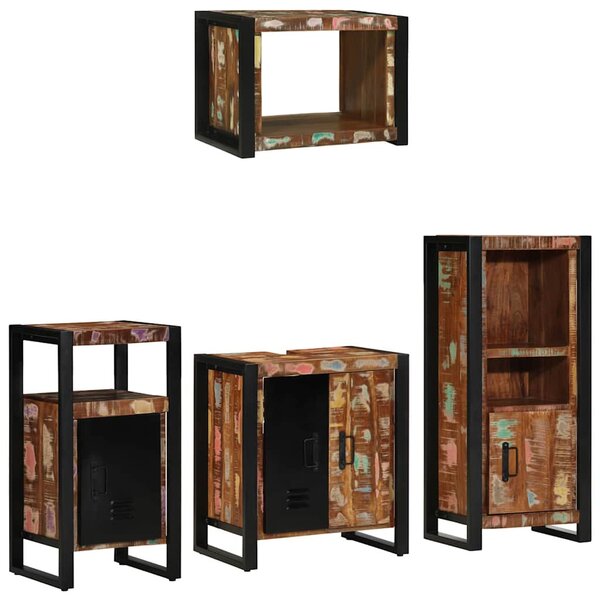 Fürdőszoba bútor szett 4 pcs Szilárd Újrahasznosított Fa