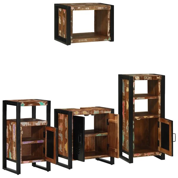 Fürdőszoba bútor szett 4 pcs Szilárd Újrahasznosított Fa