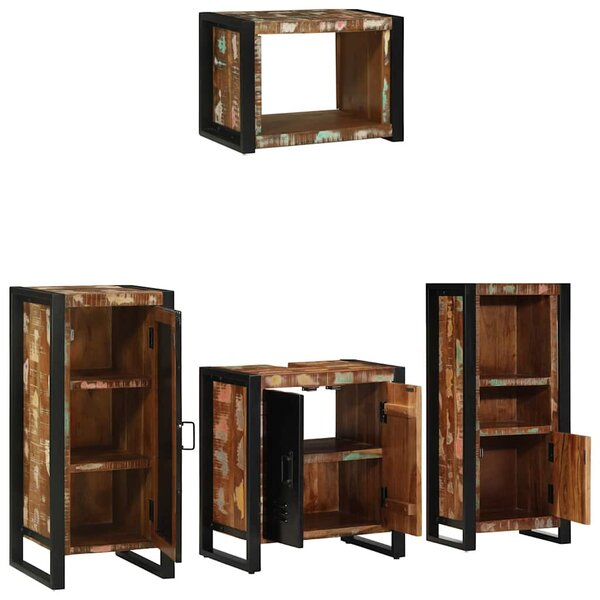 Fürdőszoba bútor szett 4 pcs Szilárd Újrahasznosított Fa