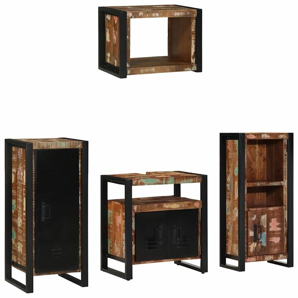 Fürdőszoba bútor szett 4 pcs Szilárd Újrahasznosított Fa