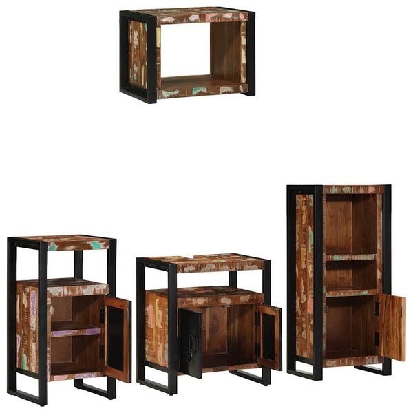 Fürdőszoba bútor szett 4 pcs Szilárd Újrahasznosított Fa