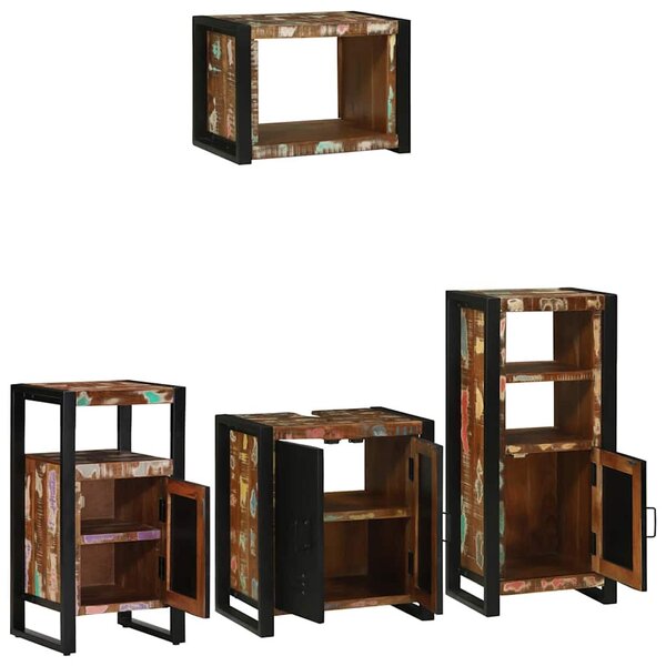 Fürdőszoba bútor szett 4 pcs Szilárd Újrahasznosított Fa