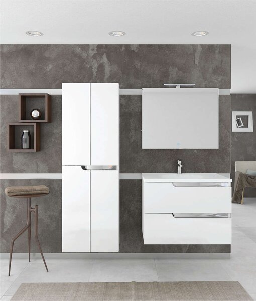 Modern Fali Fürdőszobabútor Szekrény - 50x150x33 cm