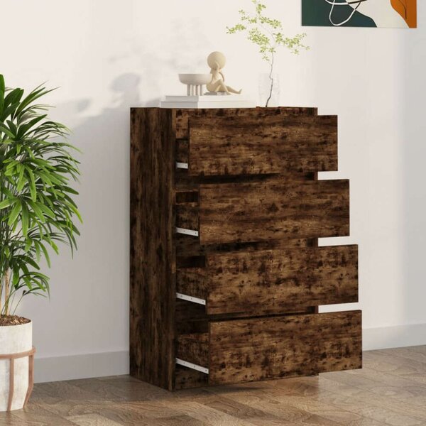 VidaXL Komód - Füstös Tölgy - 4 Fiók - 60x35x98,5cm