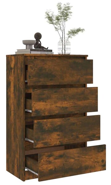 VidaXL Komód - Füstös Tölgy - 4 Fiók - 60x35x98,5cm