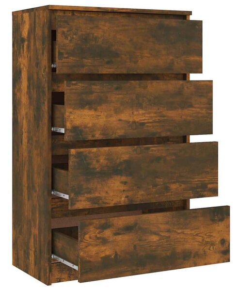 VidaXL Komód - Füstös Tölgy - 4 Fiók - 60x35x98,5cm
