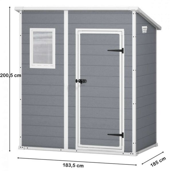 KETER MANOR PENT 6x6 MŰANYAG SZERSZÁMOS HÁZ - Szürke