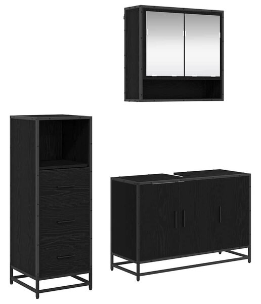 Fürdőszoba bútor szett fiókkal polcokkal 2 pcs Öreg fa Faanyag