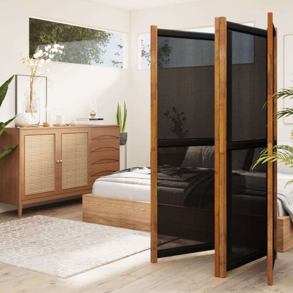 VidaXL 4 Paneles Paraván - 280x180 cm - Fekete