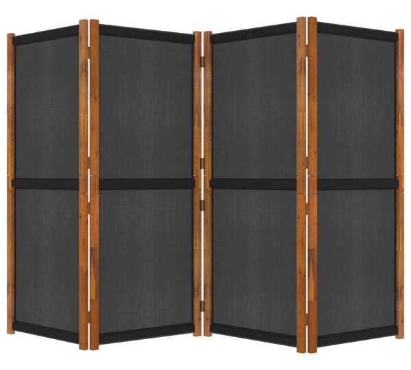 VidaXL 4 Paneles Paraván - 280x180 cm - Fekete