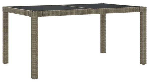 VidaXL Polyrattan Kerti Asztal - Edzett Üveg - 150x90 cm