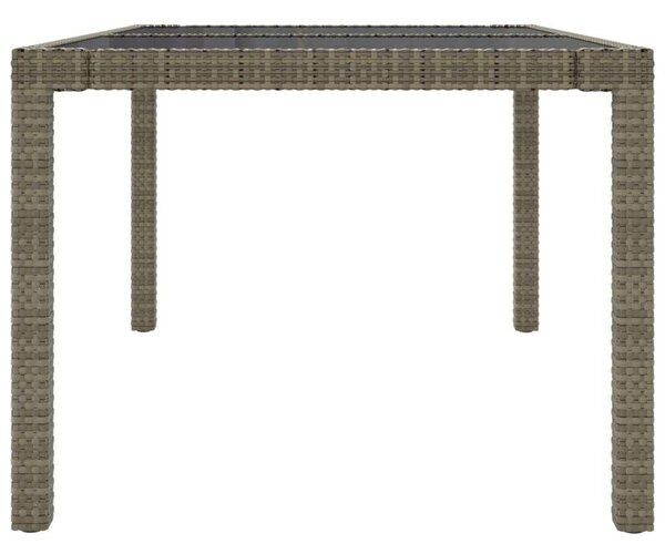 VidaXL Polyrattan Kerti Asztal - Edzett Üveg - 150x90 cm
