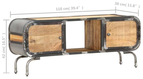 Mangófa TV-szekrény - Ipari Stílus - 110cm