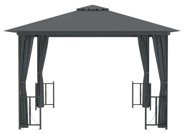 VidaXL Kerti Pavilon - 3x3m - Antracitszürke