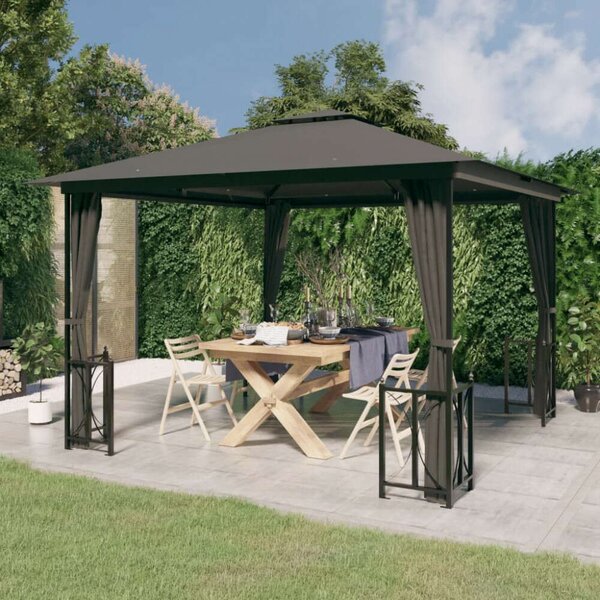 VidaXL Kerti Pavilon - 3x3m - Antracitszürke