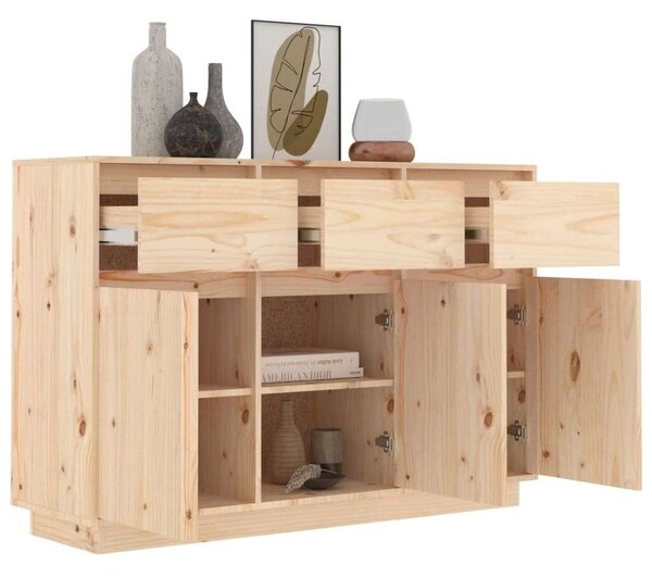 VidaXL tömör fenyőfa tálalószekrény 111 x 36 x 75 cm