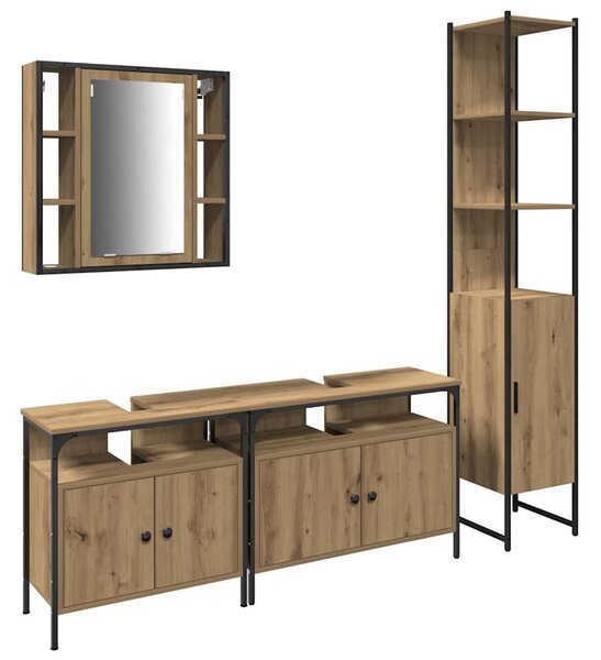 Fürdőszoba bútor szett polcokkal 4 pcs Artisan tölgy Faanyag