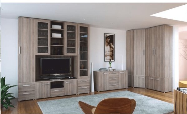 KONDELA Polcos szekrény, DTD laminált, sonoma tölgyfa, DUNAJ 3