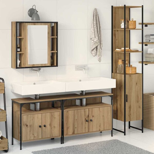 Fürdőszoba bútor szett polcokkal 4 pcs Artisan tölgy Faanyag