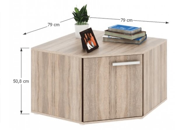 KONDELA Szekrény, DTD laminált, tölgy sonoma, DUNAJ TYP14