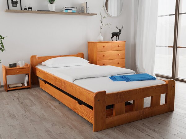 Naomi magasított ágy 80x200 cm, égerfa Ágyrács: Ágyrács nélkül, Matrac: Matrac nélkül