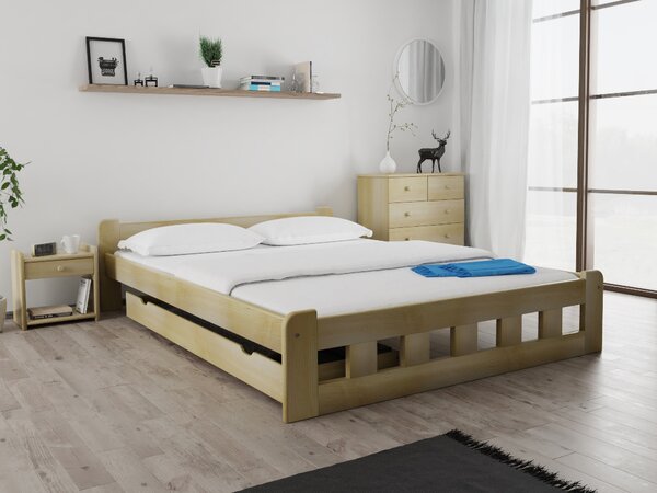 Naomi magasított ágy 160x200 cm, fenyőfa Ágyrács: Ágyrács nélkül, Matrac: Matrac nélkül