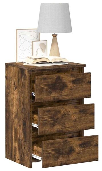 VidaXL 2 db füstös tölgyszínű szerelt fa éjjeliszekrény 40x35x62,5 cm