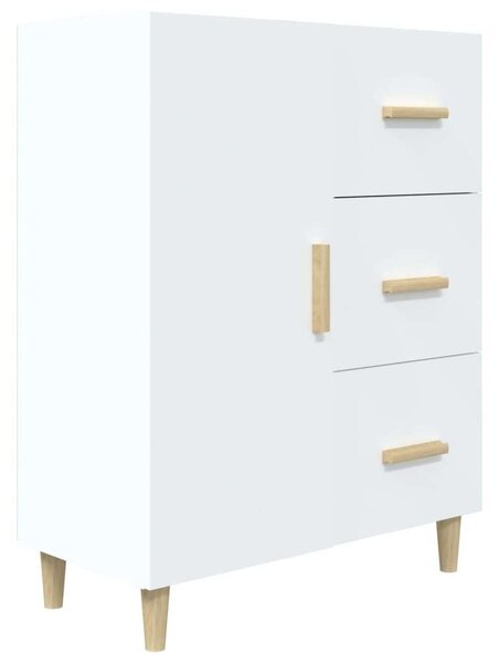 VidaXL Fehér Fa Tálalószekrény - 3 Fiók, 1 Ajtó - 69,5x34x90 cm