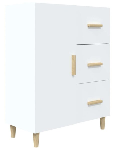 VidaXL Fehér Fa Tálalószekrény - 3 Fiók, 1 Ajtó - 69,5x34x90 cm