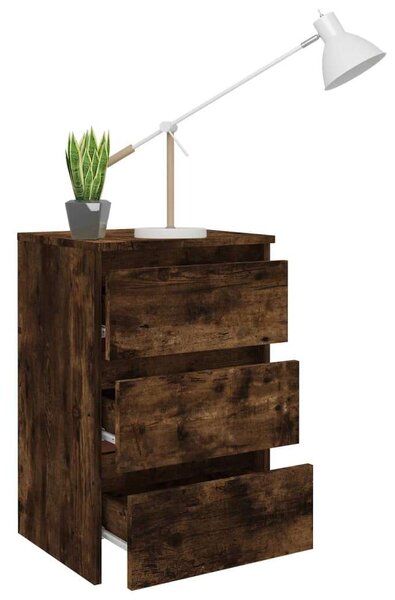 VidaXL 2 db füstös tölgyszínű szerelt fa éjjeliszekrény 40x35x62,5 cm
