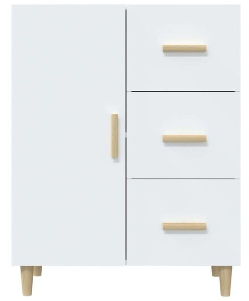 VidaXL Fehér Fa Tálalószekrény - 3 Fiók, 1 Ajtó - 69,5x34x90 cm